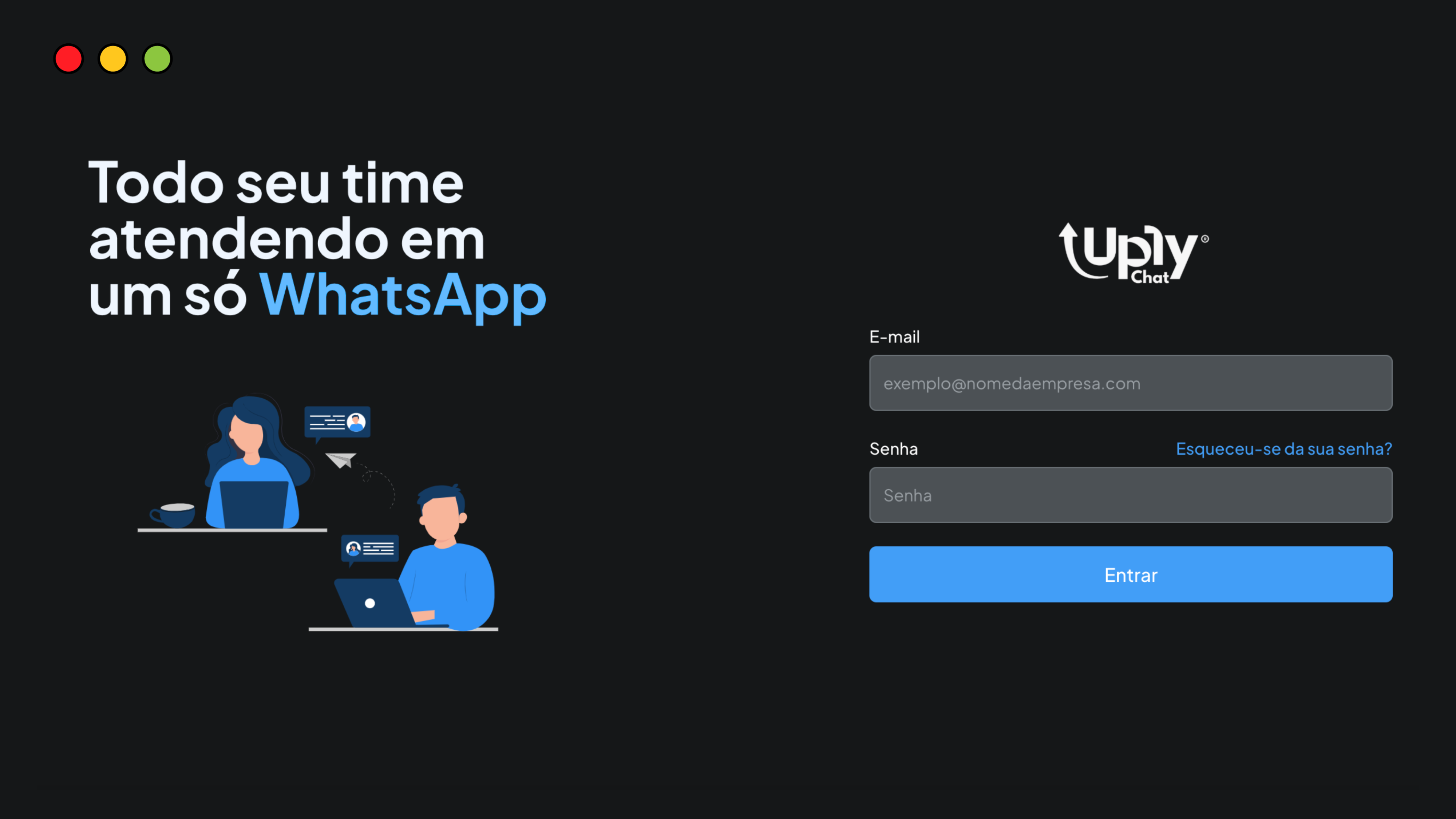 Uply Chat em uso